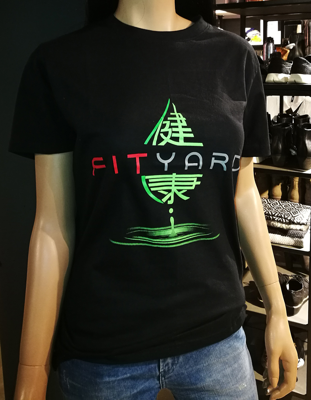 fityard tshirt vrouw zwart